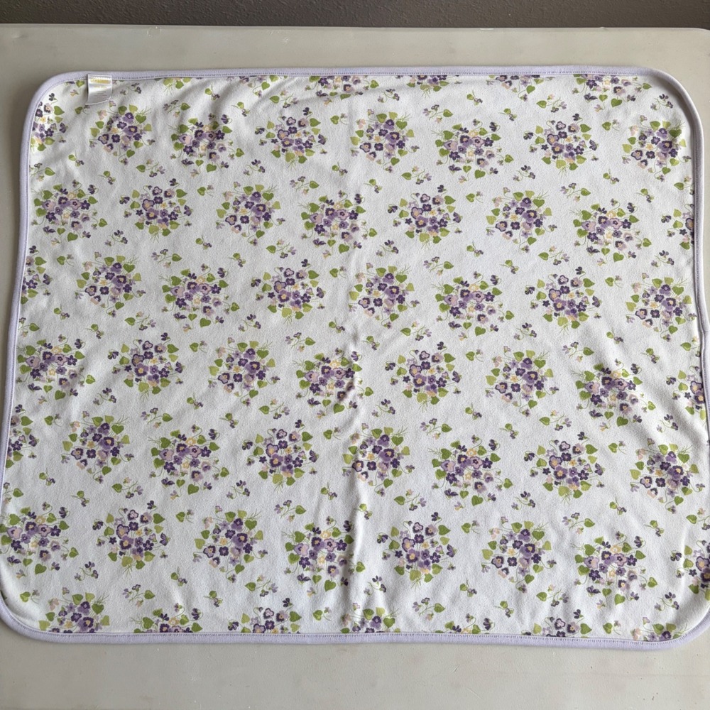 Gymboree Vintage 2008 Baby Girl Snappy Dresser Purple Flower Cotton Baby Blanket - Picture 2 of 7